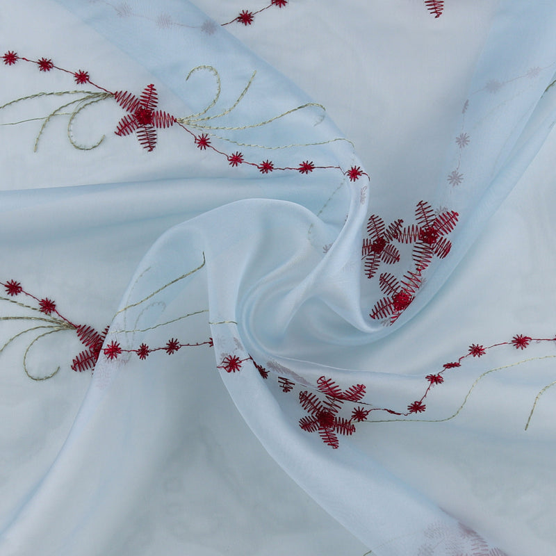 Embroidered Organza - CHARLOTTE - 001 - Light Blue