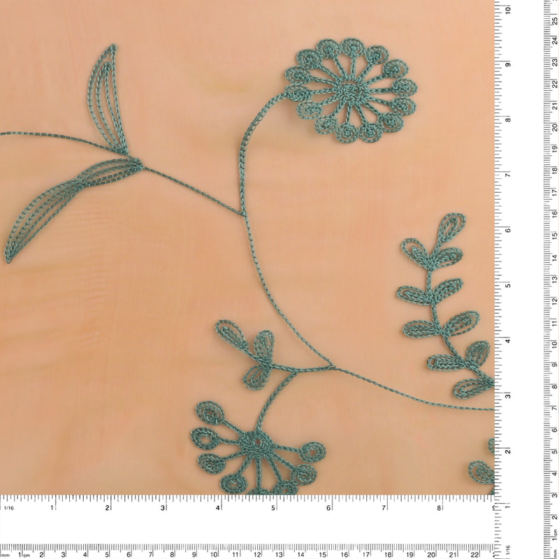 Embroidered Organza - CHARLOTTE - 004 - Peach