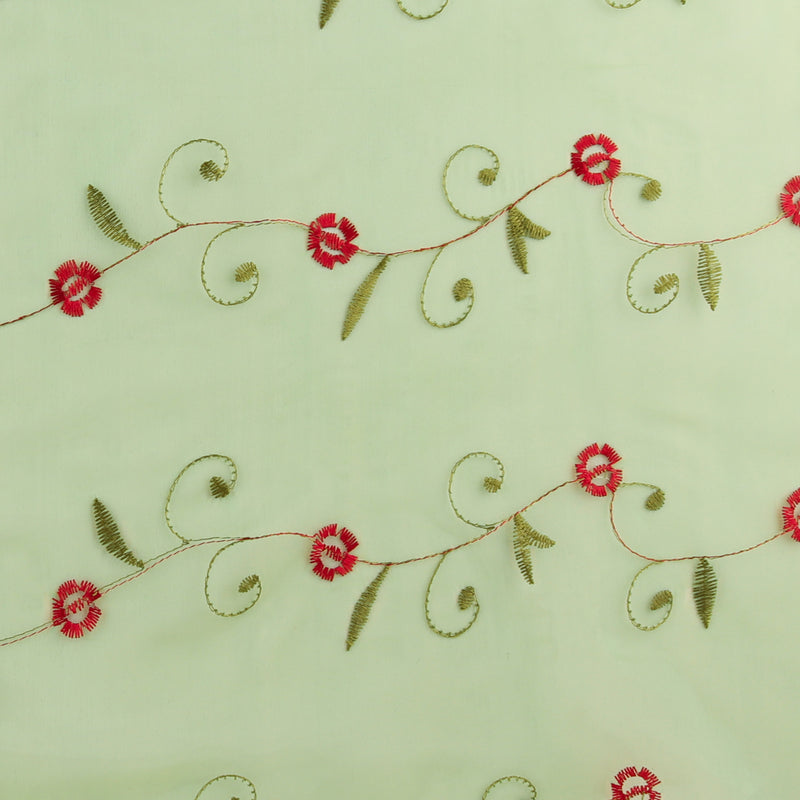 Embroidered Organza - CHARLOTTE - 005 - Mint