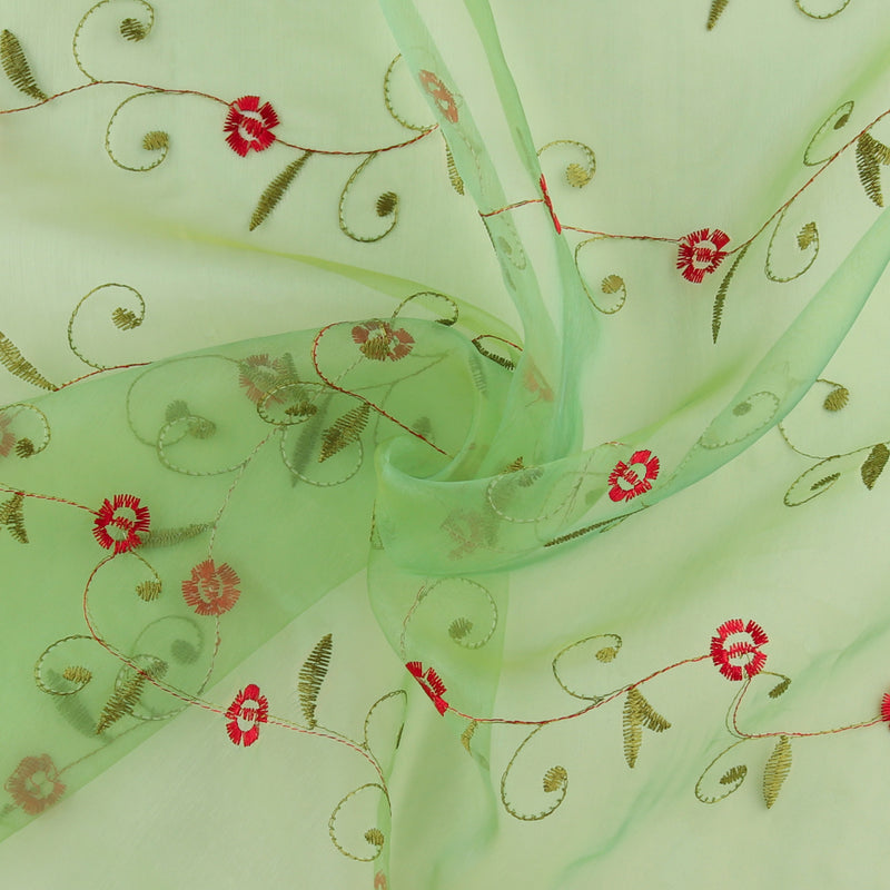 Embroidered Organza - CHARLOTTE - 005 - Mint