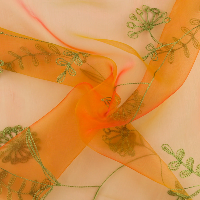 Embroidered Organza - CHARLOTTE - 008 - Peach