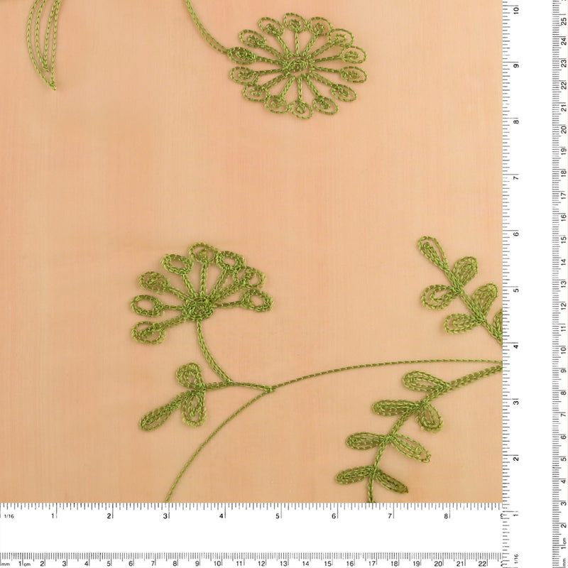 Embroidered Organza - CHARLOTTE - 008 - Peach