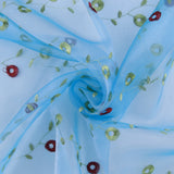 Embroidered Organza - CHARLOTTE - 010 - Blue