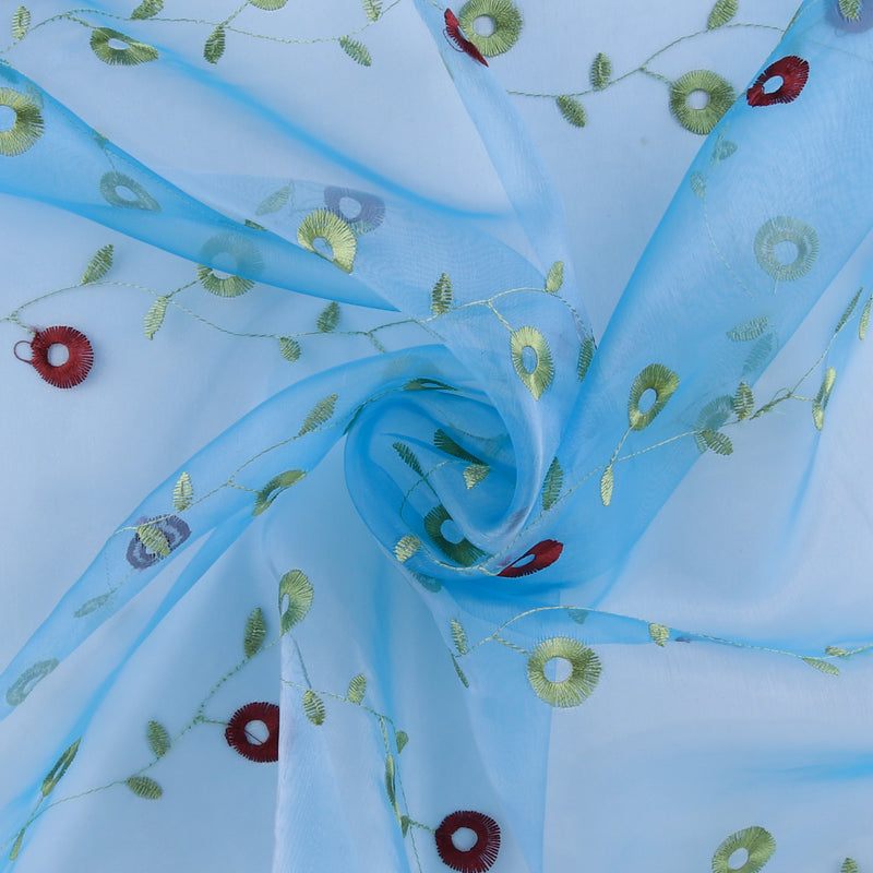 Embroidered Organza - CHARLOTTE - 010 - Blue