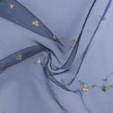 Embroidered Organza - CHARLOTTE - 013 - Indigo