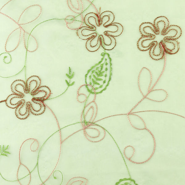 Embroidered Organza - CHARLOTTE - 016 - Aqua