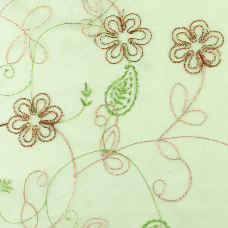 Embroidered Organza - CHARLOTTE - 016 - Aqua