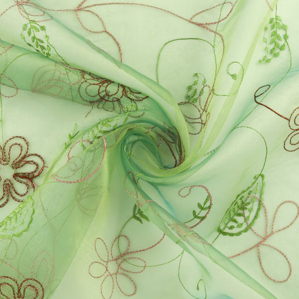 Embroidered Organza - CHARLOTTE - 016 - Aqua