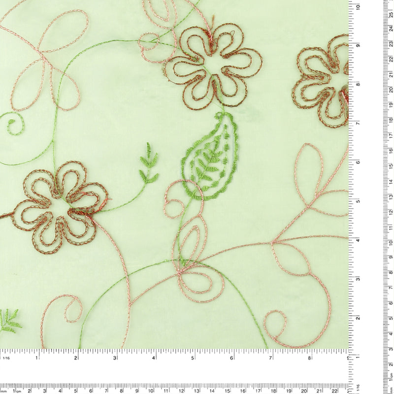 Embroidered Organza - CHARLOTTE - 016 - Aqua