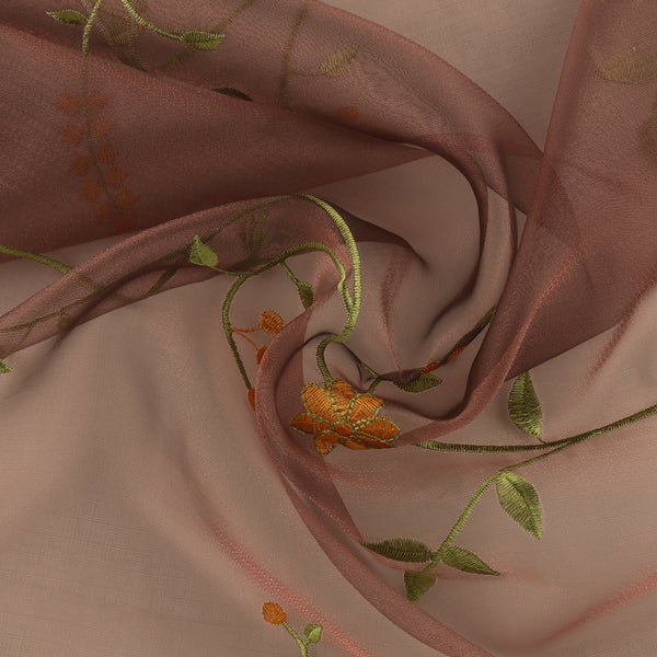 Embroidered Organza - CHARLOTTE - 017 - Bronze