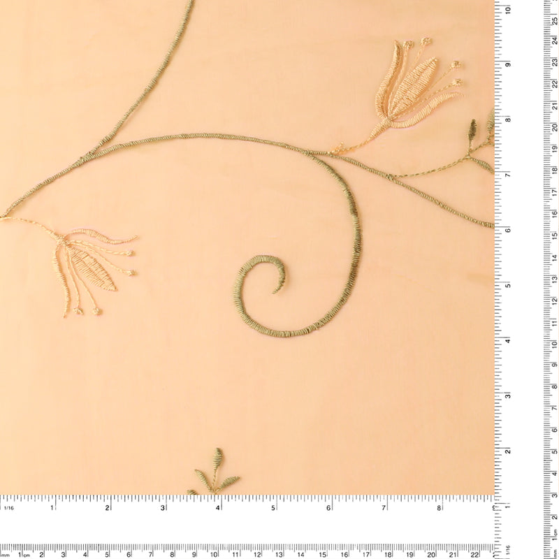 Embroidered Organza - CHARLOTTE - 018 - Peach