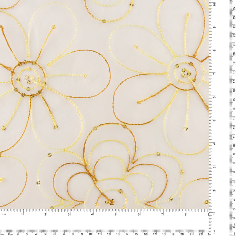 Embroidered Organza - CHARLOTTE - 019 - White