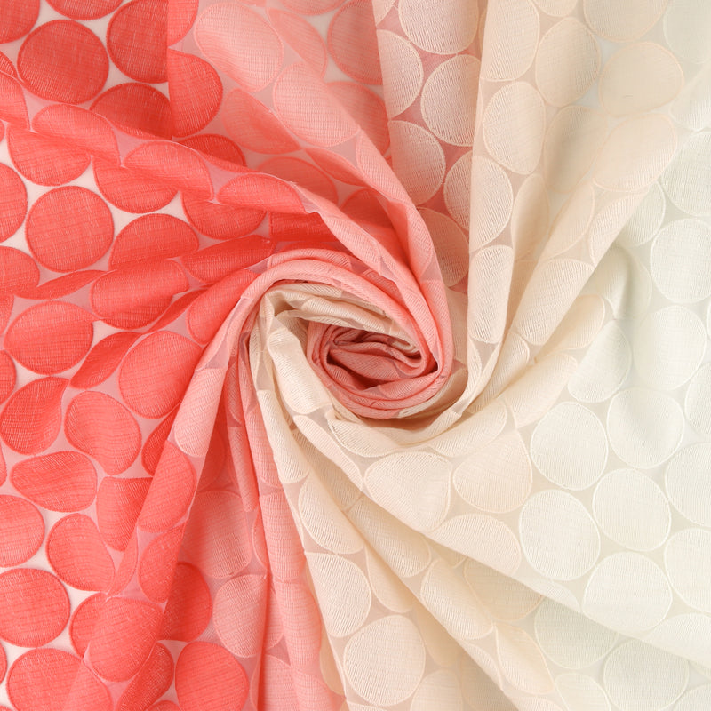 Embroidered Organza - CHARLOTTE - 020 - Coral