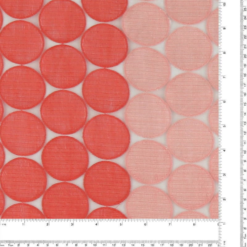 Embroidered Organza - CHARLOTTE - 020 - Coral