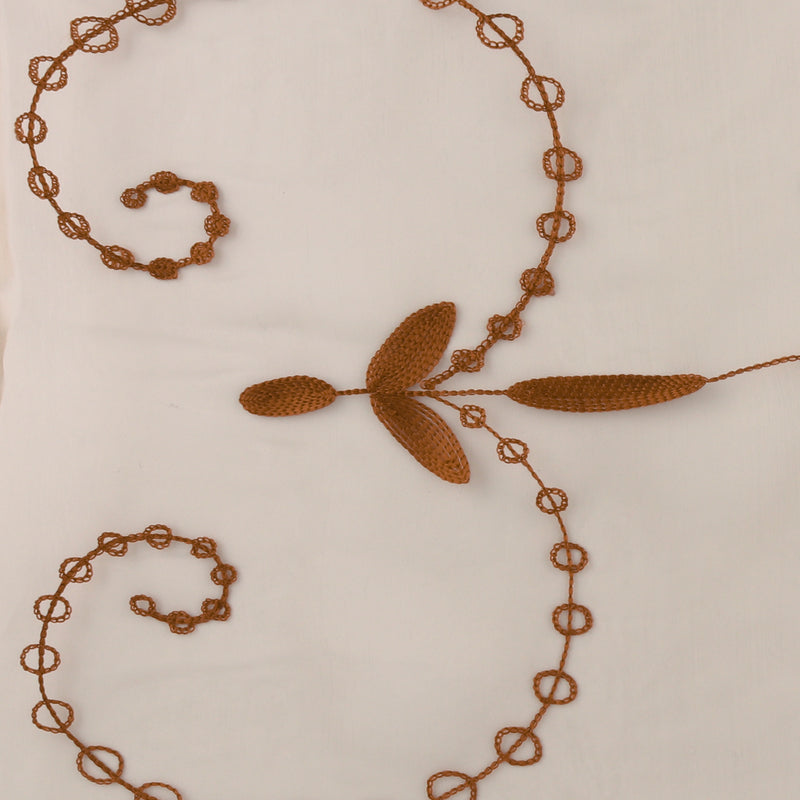 Embroidered Organza - CHARLOTTE - 021 - Brown
