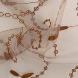 Embroidered Organza - CHARLOTTE - 021 - Brown