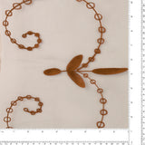 Embroidered Organza - CHARLOTTE - 021 - Brown