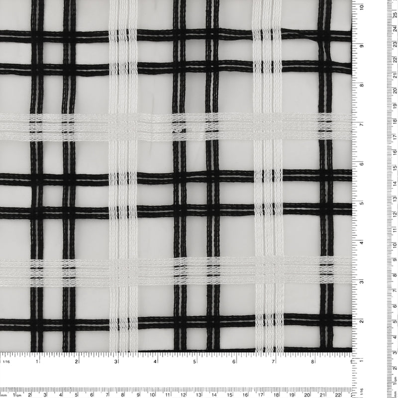 Embroidered Organza - CHARLOTTE - 022 - Black & White