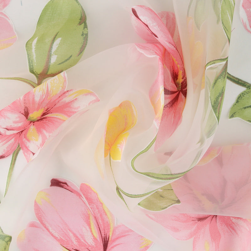 Printed Burnout Organza - JACQUELINE - 002 - Pink