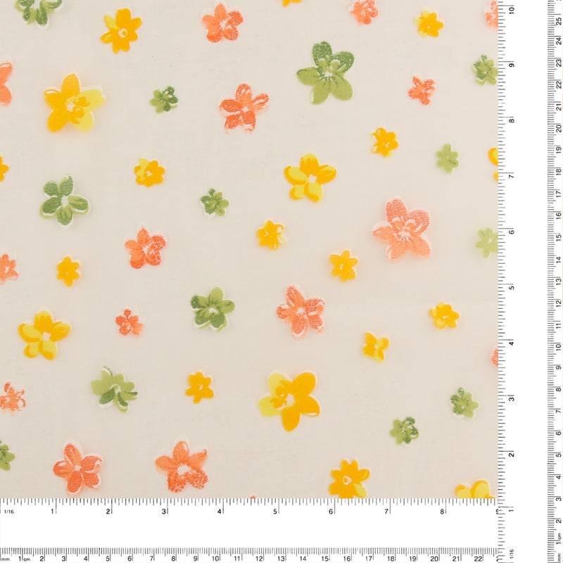 Printed Burnout Organza - JACQUELINE - 005 - Yellow