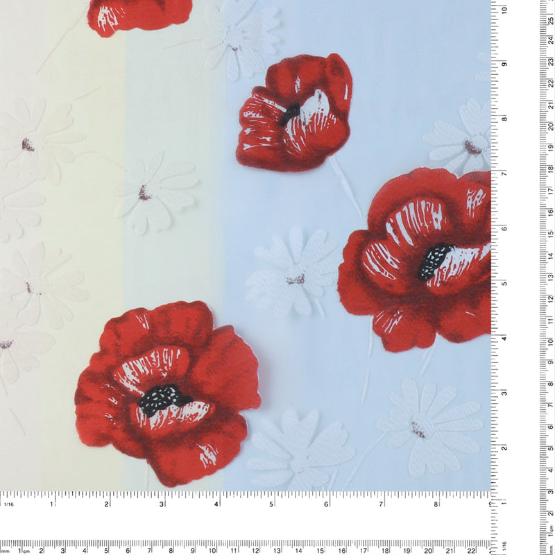 Printed Burnout Organza - JACQUELINE - 006 - Red