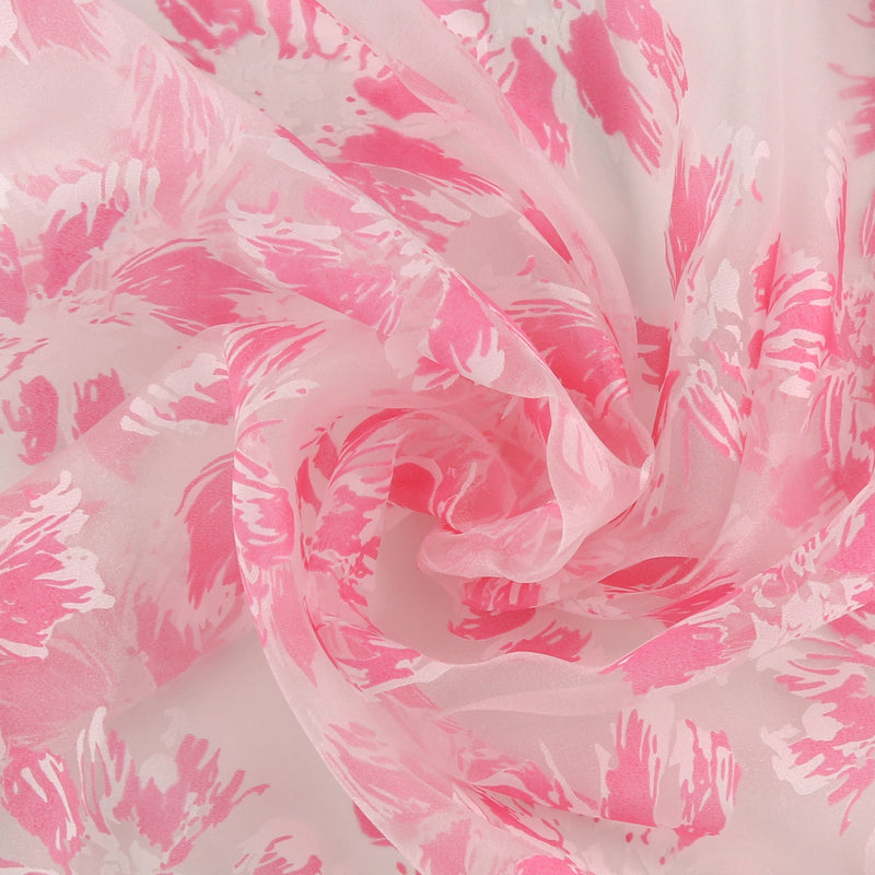 Printed Burnout Organza - JACQUELINE - 011 - Pink