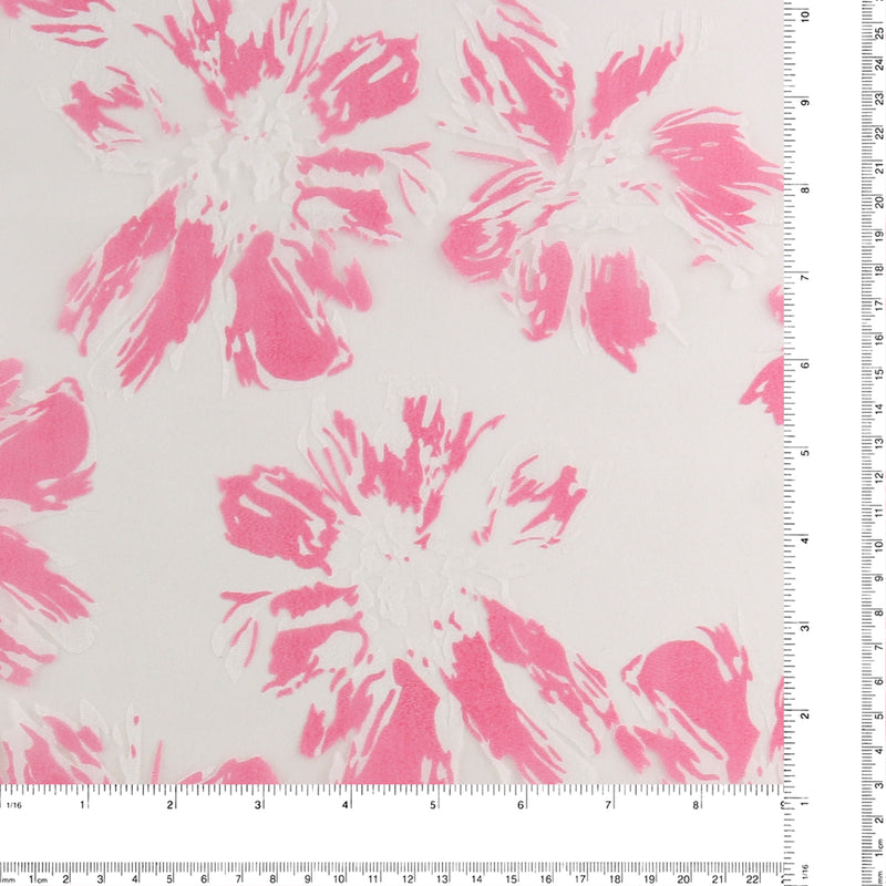 Printed Burnout Organza - JACQUELINE - 011 - Pink