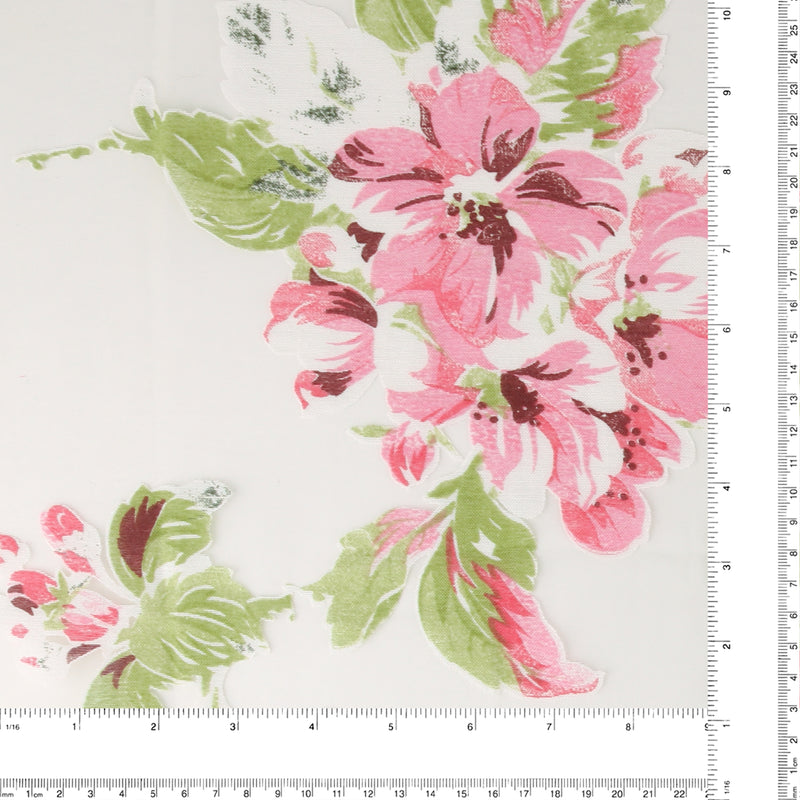 Printed Burnout Organza - JACQUELINE - 012 - Pink