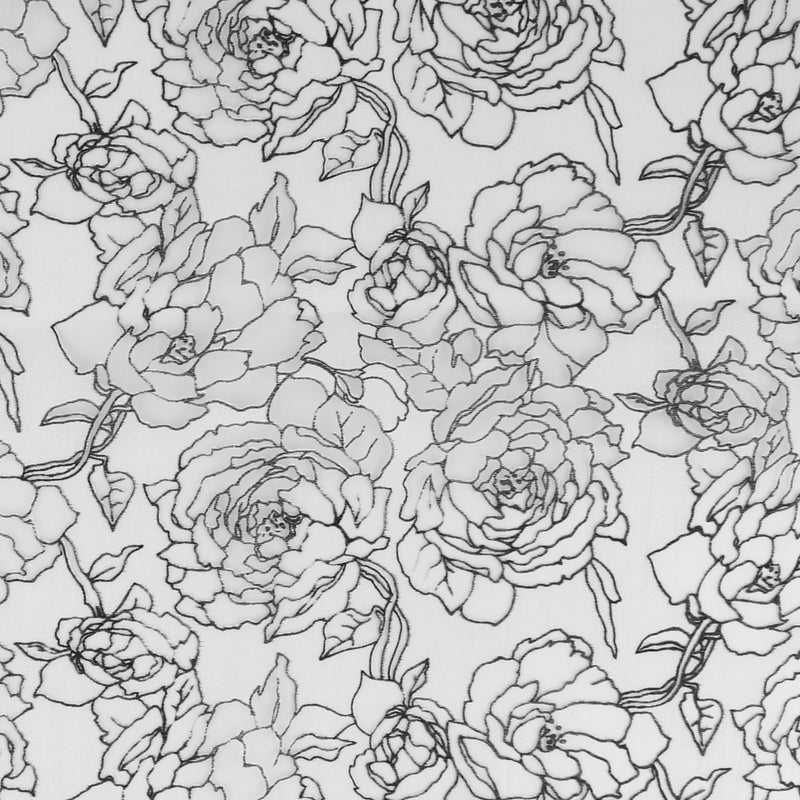 Printed Burnout Organza - JACQUELINE - 015 - Black