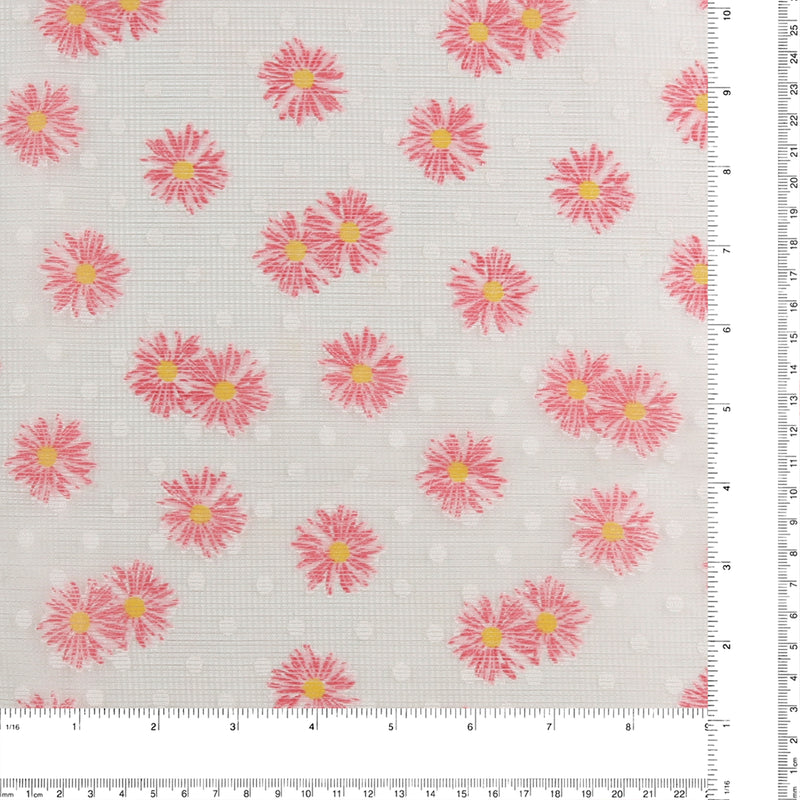 Printed Burnout Organza - JACQUELINE - 016 - Pink