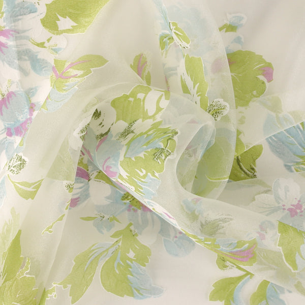 Printed Burnout Organza - JACQUELINE - 018 - Blue