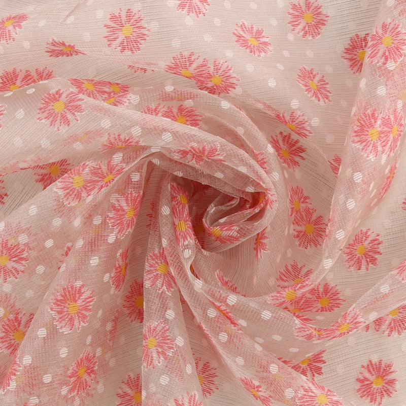 Printed Burnout Organza - JACQUELINE - 020 - Pink