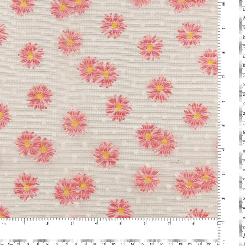 Printed Burnout Organza - JACQUELINE - 020 - Pink