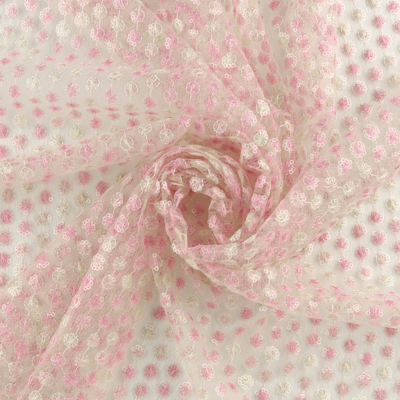 FANCY Embroidered Mesh - 001 - Soft Pink