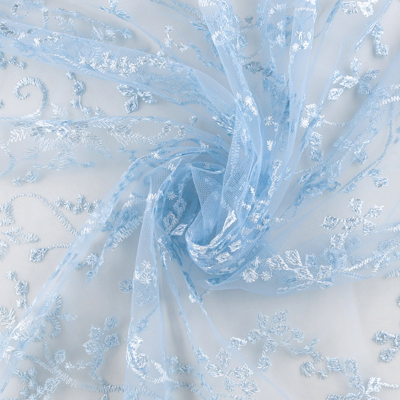 FANCY Embroidered Mesh - 003 - Light Blue