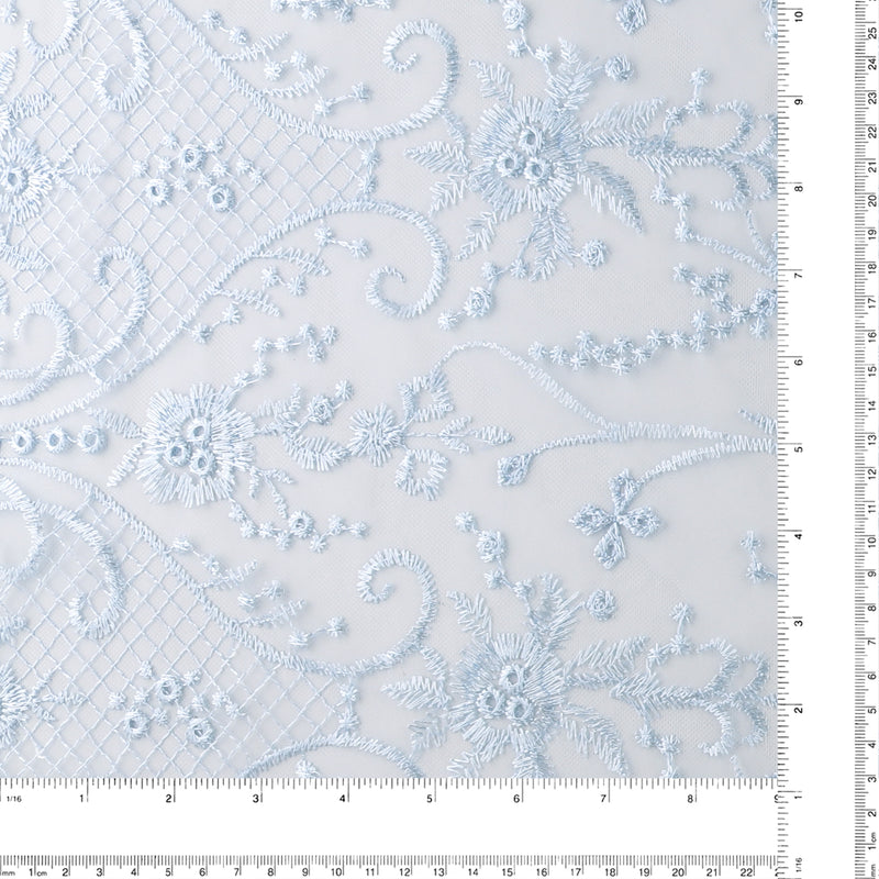 FANCY Embroidered Mesh - 003 - Light Blue