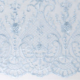 FANCY Embroidered Mesh - 003 - Light Blue