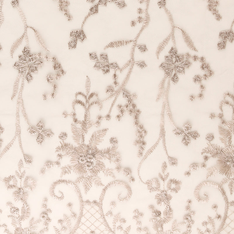 FANCY Embroidered Mesh - 004 - Champagne