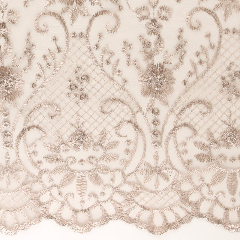FANCY Embroidered Mesh - 004 - Champagne