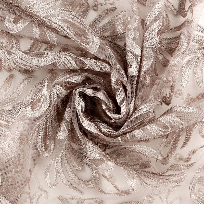 FANCY Embroidered Mesh - 006 - Light Taupe