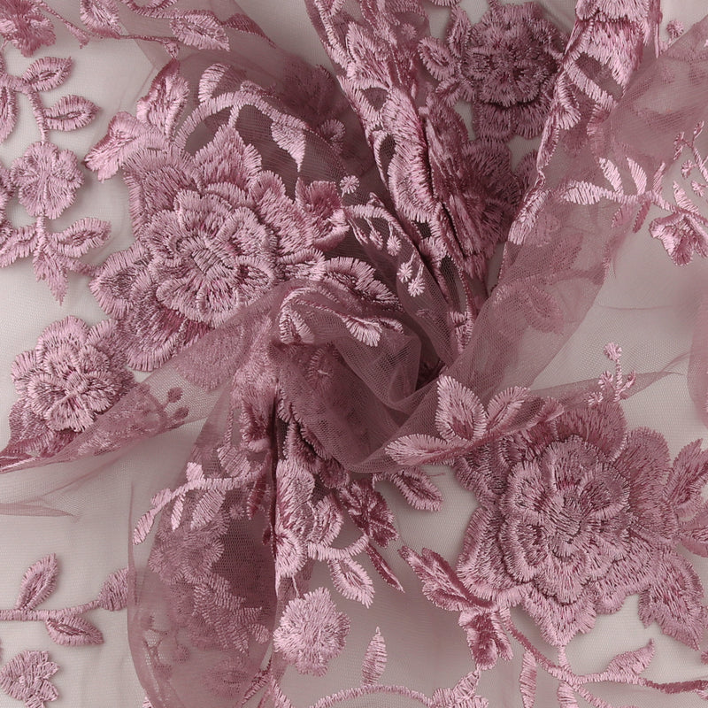 FANCY Embroidered Mesh - 007 - Pink