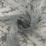 FANCY Embroidered Mesh - 008 - Silver