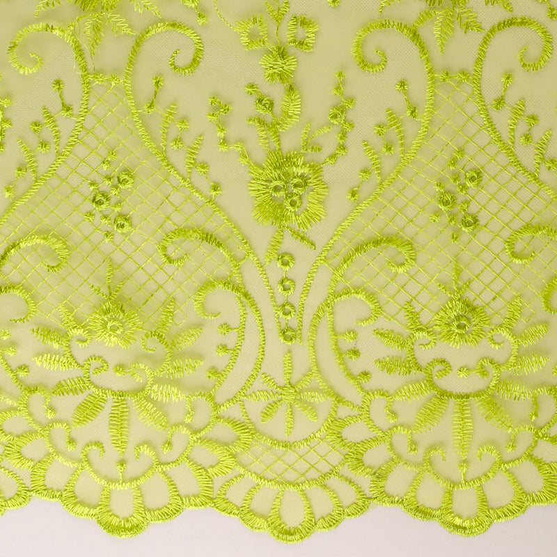 FANCY Embroidered Mesh - 009 - Lime