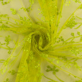 FANCY Embroidered Mesh - 009 - Lime