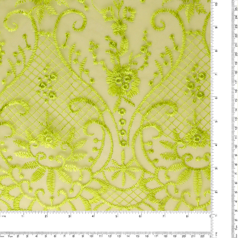 FANCY Embroidered Mesh - 009 - Lime