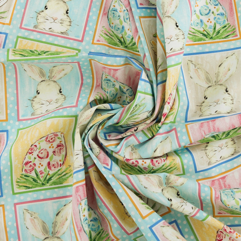Henry Glass - Printed Cotton - «PEEK A BOO BUNNIES» - 001 - Light Blue