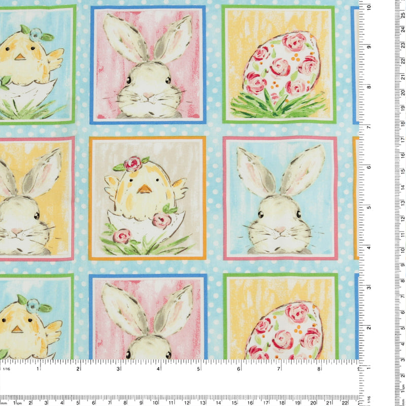 Henry Glass - Printed Cotton - «PEEK A BOO BUNNIES» - 001 - Light Blue