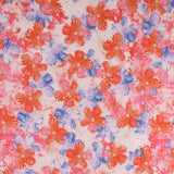 Digital Printed Voile - PASTEL - 002 - Blue/Deep Coral