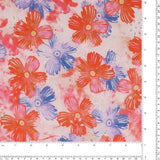 Digital Printed Voile - PASTEL - 002 - Blue/Deep Coral