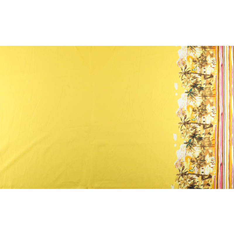 Printed Stretch Poplin - CHIT CHAT - 019 - Yellow